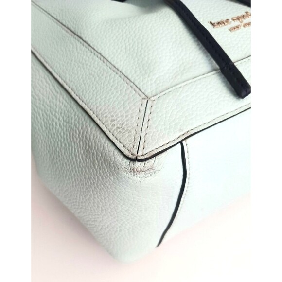 Kate Spade New York Grab Bucket Crossbody Lt Blue/Navy Pebbled Leather - Picture 9 of 15